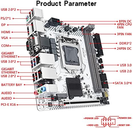 JINGYUE LGA 1150 Игри Плоча, Intel H97 Мини ATX Десктоп Компјутер Плочи (М. 2 NVME SSD/М 2 WiFi/VGA+HDMI+ДП/PCIe X16/SATA 6Gb/s/DDR3