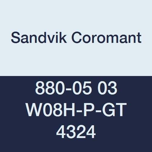 Sandvik Coromant, 880-05 03 W08H-P-GT 4324, CoroDrill 880 Вметнете за Дупчење, Карбид, Плоштад, Десната Рака се Намали, 4324 Одделение, Ti(C,N)+Al2O3, Wiper, Inveio™ Слој Технологија (Пакување од 10)