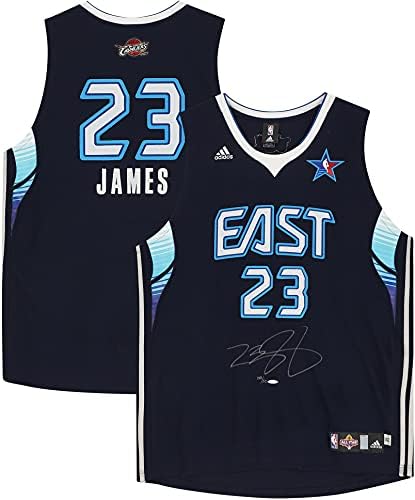 LeBron James Кливленд Cavaliers Autographed Сина Adidas 2008-09 All-Star Игра Џерси - 38 на Ограничена Едиција на 50 - Горна Палуба