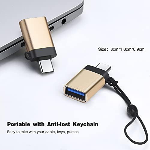 USB C до USB 3.0 Адаптер со Lanyard (2 Парчиња), Seminer USB-C за да го USB-Женски Адаптер USB OTG Тип C Компатибилен Адаптер со