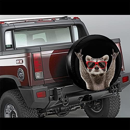 Смешни Raccoon Црвени очила за сонце, Резервни Гуми Покрие Компас Тркала Заштитници Водоотпорна за Camper Приколка RV SUV Сончање