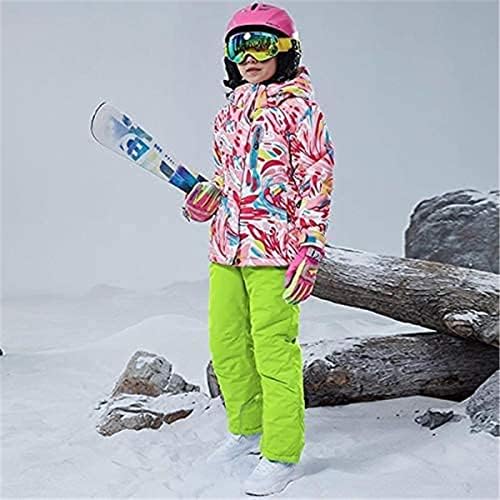 Девојки, Момчиња, Деца Зима И Топло, Отворено Планина Водоотпорен Windproof Сноуборд Ски Јакни+ Ски Лигавче Панталони Комбинезони
