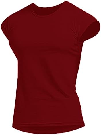 Yhjh Мажите Тенок Солидна Боја Кратко Sleeve Работи Облека за Вежбање Облека Лето Мускулна Кондиција, Т-Маица, Блуза Салата t-Shirt
