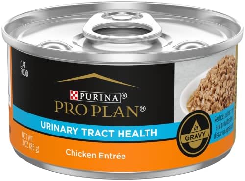 Purina Про План Здравјето на Уринарниот Тракт, Висок Протеини Возрасни Мокра Мачка Храна 3 мл. Лименки (Пакување Може Да Се Разликува)