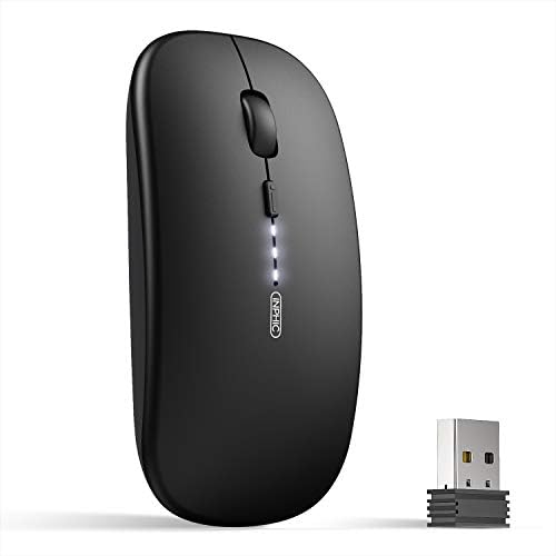 INPHIC Безжичен Глушец за Лаптоп, [Надгради 700mAh], 2.4 G Молчи Батерија Компјутер Глувци Wireless, Ултра Тенок 1600 DPI USB Пренослив
