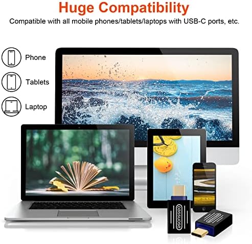 USB C до USB 3.0 Адаптер [4-Pack позлатени]，USB C Машки да USB 3.0 Женски OTG Адаптерот за MacBook Pro 2020,MacBook Air 2020,iPad