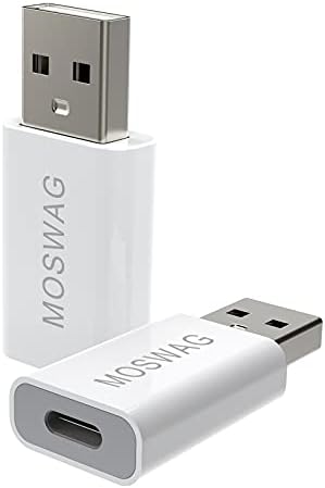 MOSWAG 2 Пакети USB C до USB Адаптер USB Машки да USB C Женски Adaoter USB C Адаптер Бела Компатибилен со Apple MagSafe Полнач,iMac,MacBook
