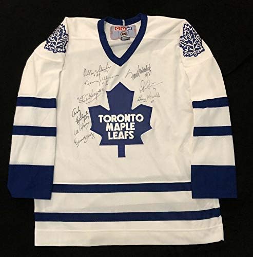 Торонто Јавор Лисја Легенди, Потпишана Од 9 КЗМ Џерси NWOT Големина Големи JSA ЛОА ГРБ - Autographed NHL Дресови