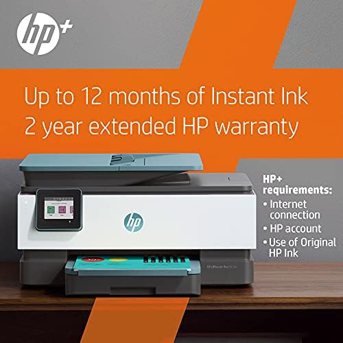 HP OfficeJet Pro 8035e Безжична Боја на Сите-во-Едно Печатач (Oasis) до 12 месеци Инстант Мастило со HP+ (1L0H7A)