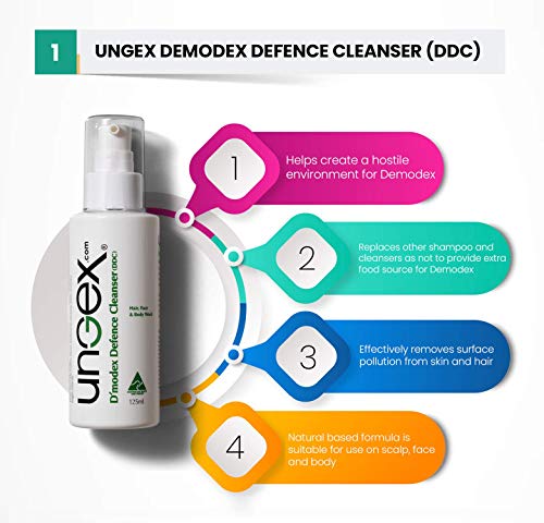 Ungex | Demodex Одбрана Чистење | Лицето Измијте за Акни Розацеа, Воспаление | DDC