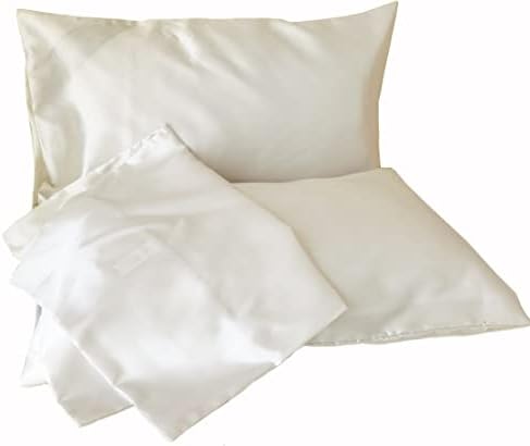 JAKY-ГЛОБАЛНА Свила Сатен Мека Стандард Pillowcases за Деца Сет од 2 Бела 20x26 инчи навлаки со Плик Затворање