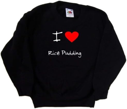Сакам Срцето Ориз Пудинг Црна Децата Sweatshirt
