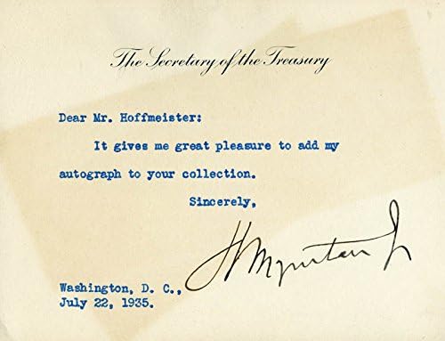 Хенри Morgenthau Jr. - Внесе Забелешка Потпишан 07/22/1935