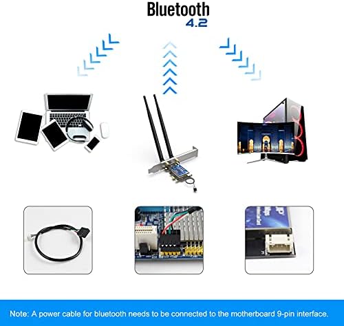 EDUP ЉУБОВ PCIE Bluetooth WiFi Картичка AC1300M Двојна Бенд 2.4 G/5.8 G PCI-E Безжична PCI Express Адаптер Интернет Мрежна Картичка
