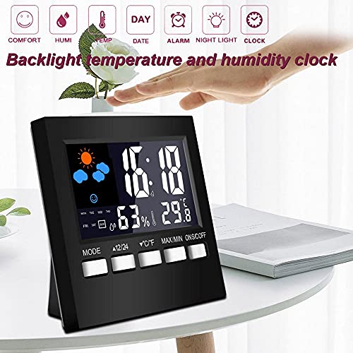 Дигитален Термометар и Hygrometer, Внатрешна Влажност и Температура Следи со Температура, Влажност, Време, Датум Екран Функција