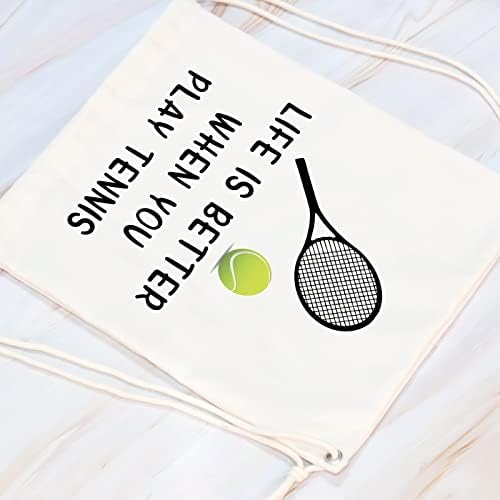 JNIAP Тенис Подарок Тенис Drawstring Торба за Жените Тенис Љубовник Спортски Ранец Лесни Трајни String Торба (ИГРА ТЕНИС Ранец)