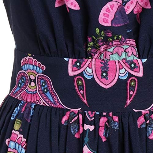 Лето Фустани за Жени,Плус Големина Мода Жените Пеперутка Печатени V Деколте, Краток Ракав Секојдневен Долг Фустан