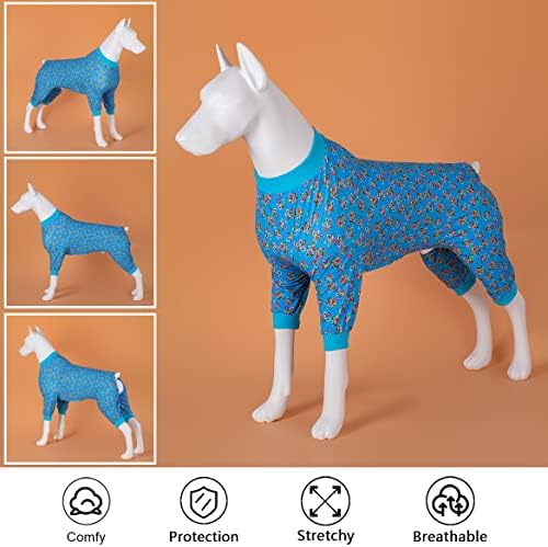 LovinPet Големо Куче Пижами/Големи Куче Облека Куче Пижами Пост Хирургија Носат Pitbull Лесни Големи Куче Кошула/Еднорог Веселие