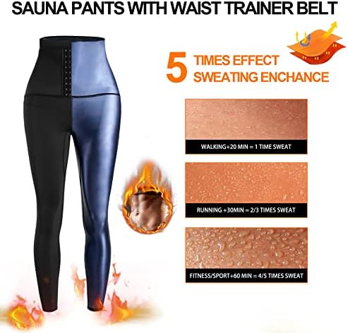 SCARBORO Сауна Пот Панталони за Жени Половината Тренер Leggings Слабеење Термо Висока Половината Стомак Контрола на Тренингот на