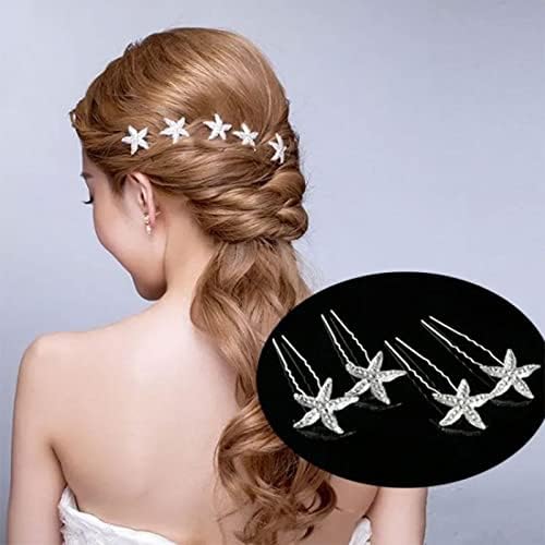 Yuxahiugfj Barrettes за Жените Додатоци Headwear Hairpin Коса Додатоци Кристал Ѕвезда Hairpin U-Облик Hairpin