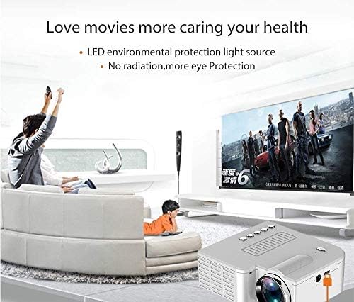 XHSHOP Проектор, Преносни Видео Проектор со 30000 Часот LED Светилка Живот, Full HD 1080P Поддржани, Компатибилен со Повеќе Уреди