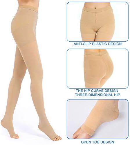 Медицински Компресија Pantyhose за Жените & Мажи, 20-30mmHg Компресија Чорапи