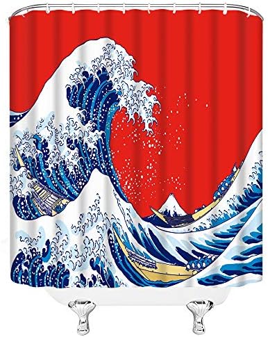 AMHNF Големи Бранови Туш Завеса Азија Апстракт Јапонија Hokusai Големи Бранови Океански Брод Планината Fuji Креативни Акварел Сликарство
