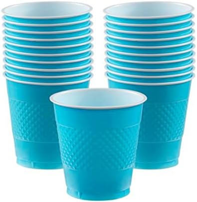 amscan Карибите Сина Партија Пластични Чаши, 9 Мл., 10 Pk.