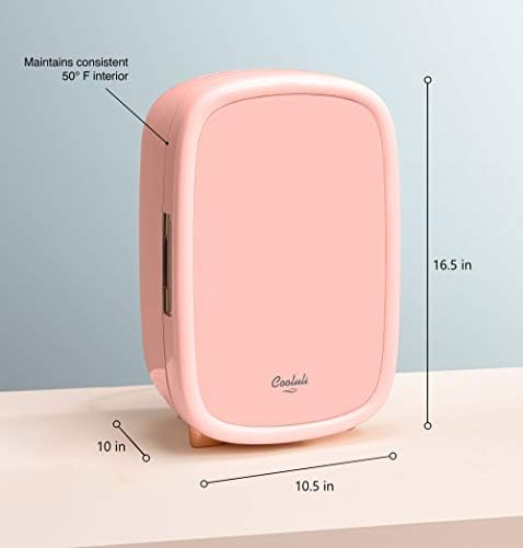 Cooluli Убавина 12L Шминка Фрижидер - Розова Мини Фрижидер за Нега на Кожата Додатоци, Козметика и Лицето Маски за Складирање - Внатрешни