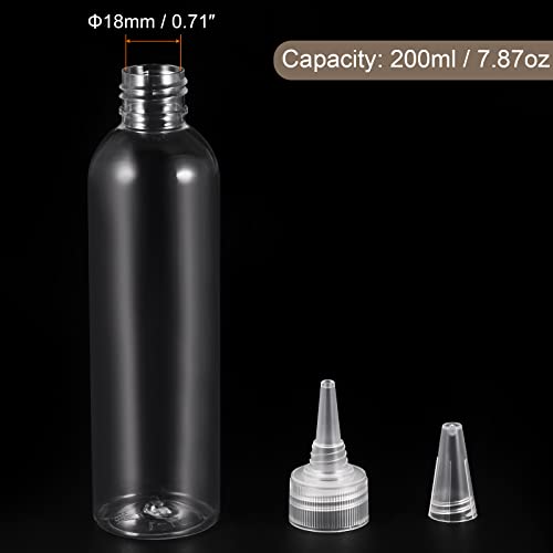 MECCANIXITY Пластични Шишиња Refillable Апликатори со Посочи Устата Врвот Завртка-На Капа за Коса Масла, Шампон, Течности, 200ml,