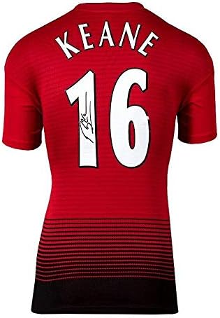 Рој Keane Потпишан Манчестер Јунајтед Кошула - Број 16 Autograph Џерси - Autographed Фудбалски Дресови