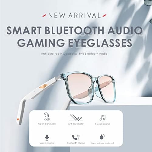 WGP Smart Аудио Очила Анти-Сина Светлина се Отвори слушалка за Уво со Bluetooth Конективност за Игри Состанок Патуваат Возење