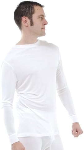Свила термички долг ракав вест - големина: XL - бојата: белата боја на слонова коска