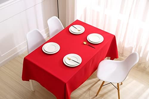 ANPTGHT Правоаголник Tablecloth 60 x 84 Инчен Црвено Правоаголна Маса Крпа за 5 Нога Табелата во Перат Полиестер, Водоотпорен Табела