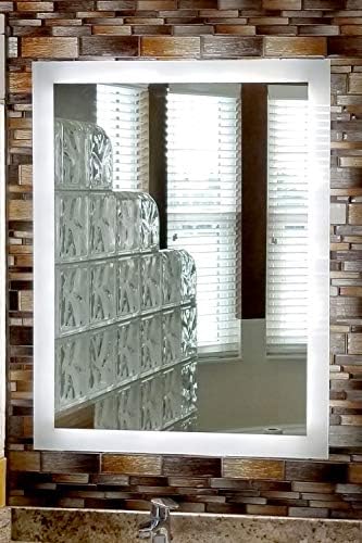 Огледала & Мермер LED Страна-Запалени Бања Суета Огледало: 24 Широк x 32 Високо - Правоаголни - Ѕид-Монтирани