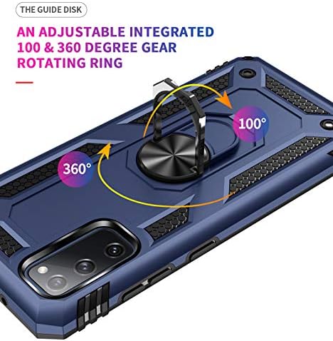 Korecase Компатибилен со Samsung Galaxy S20 Фан Случај Екстремни Оклоп за Заштита Двоен Слој Заштитна Маска со 360 степени Прстен