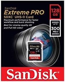 SanDisk 128GB SDXC SD Екстремни Про UHS-II Картичка Работи со Sony Алфа a9 II, a7S III Mirrorless Камера 4K V30 (SDSDXPK-128G-ANCIN)