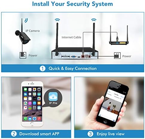 TMEZON Безжична Безбедност Камера Мрежа Систем, 8CH 1080P HD WiFi NVR со 2.0 ПРАТЕНИК Ноќ Визија Безжични IP Home Security System