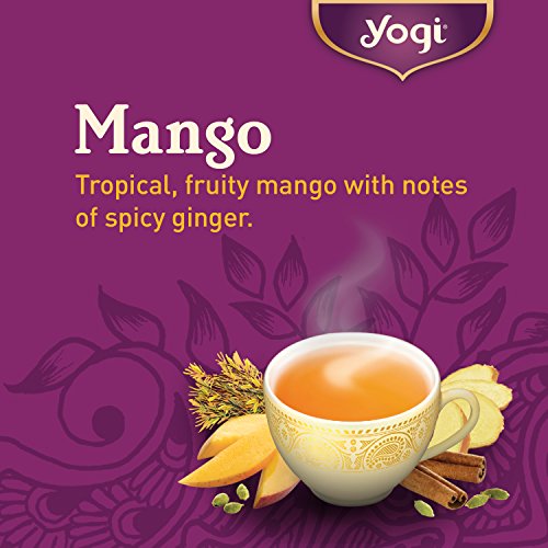 Јоги Чај - Манго Ѓумбир (4 Парчиња) - Поддржува Здрав Варењето - 64 Чај Кеси