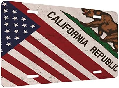 Калифорнија, САД Знаме Ретро Автомобил Табличка Опфаќа Декоративни Автомобил Пред Табличка Суета Ознака за SUV Седан Камион Оркестарот, 6 X 12 Инчи