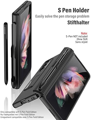 KumWum Телефон Случај за Samsung Галакси Z 3 Пати 5G Зглоб Заштита со S Pen Слот со Полно Тело Покрие Ултра Тенок Изградена-во Потпирачот