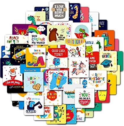Ручек Кутија Белешки за Деца Мотивациски И Инспиративни Картички 60 Светла и Забава Дизајни со Поттикнување Порака Ручек Белешки