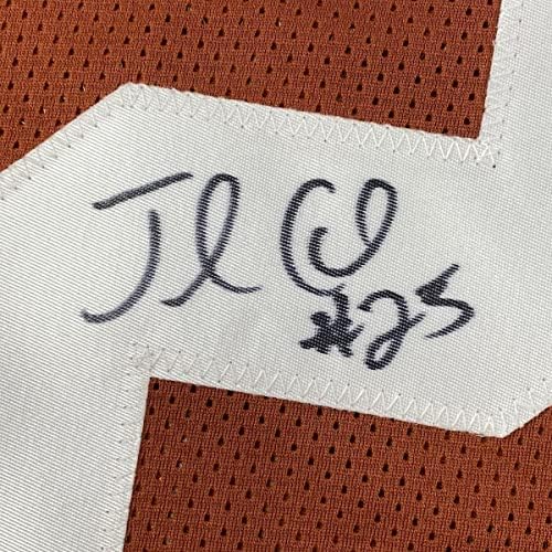 Врамени Autographed/Потпиша Jamaal Чарлс 33x42 Тексас Портокал Колеџ Фудбал Џерси JSA ГРБ