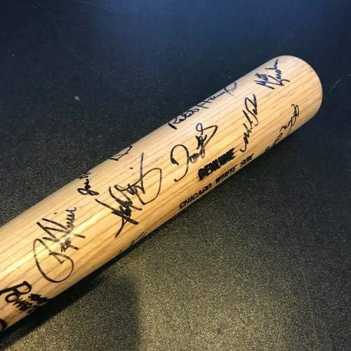 1996 Чикаго Белата Сокс Тим Потпиша Autographed Безбол Палка Френк Томас - Autographed MLB Лилјаци