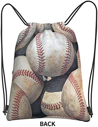 Gocerktr Бејзбол Водоотпорен Drawstring Салата Спортски Ранец String Торба, Cinch Sackpack со Патент за Мажи & Жени