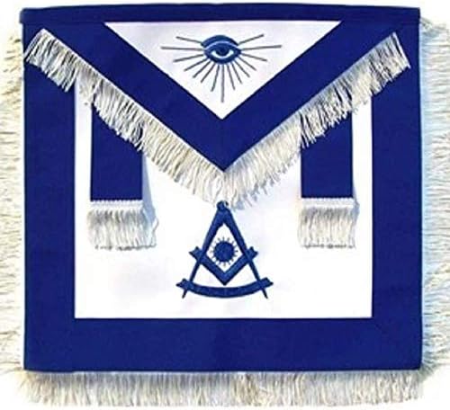 Церемонијална облека Ложа Masonic Минатото Господар Престилка Сина боја со Бел Раб (Lambskin)