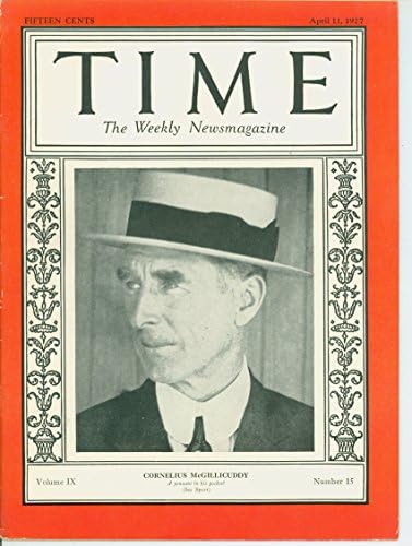 Време Списание април 11, 1927 Connie Мек на Филаделфија Атлетиката