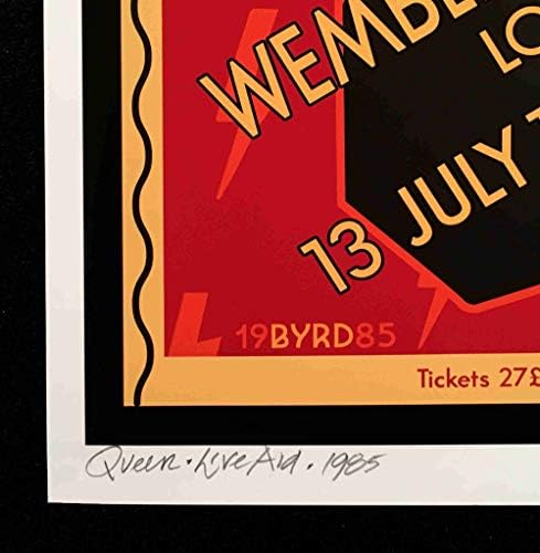 КРАЛИЦАТА Живеат Помош Постер Почести Легендарниот 1985 Перформанси Фреди Меркур Рака-Потпишан Дејвид Бирд ГРБ