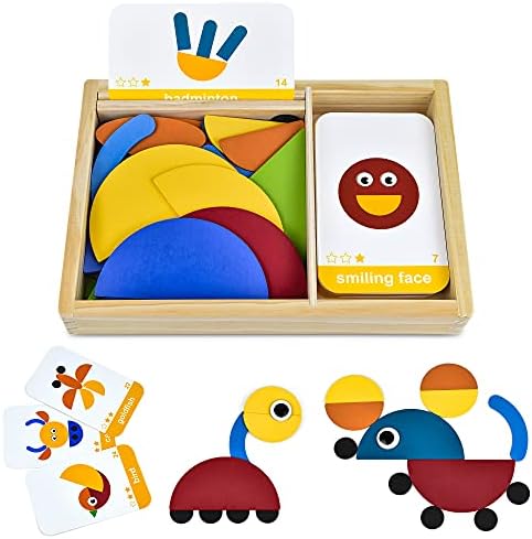 LiKee Дрвен Блок Шема Животни Сложувалка Сортирање и Редење Игри Montessori Едукативни Играчки за Деца Години Момчиња и Девојчиња