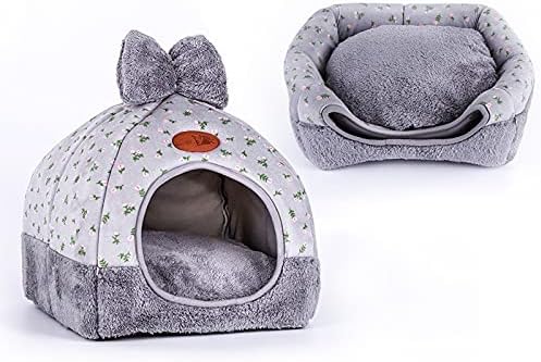Мека милениче кревет шатор зајакот дизајн мачка куќа, со дупки, топло преносни отстранлив перат мачка отпадоци, кутре отпадоци S